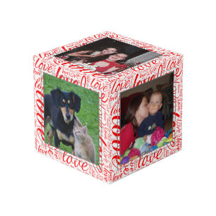 Liebe Custom Word Art   Valentine Classic Red Whit Würfel