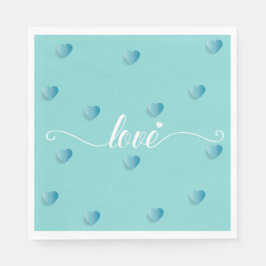 Liebe cyan kalligraphische Herz Serviette