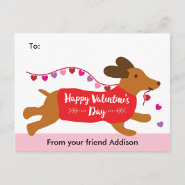 Liebe Dackel Hunde Schule Valentine Exchange Feiertagspostkarte