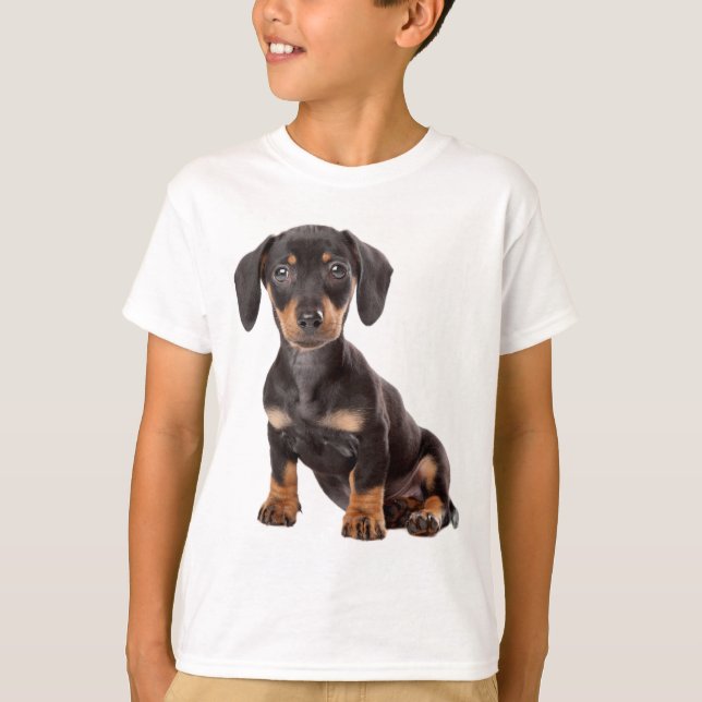 Liebe Dackel Welpen-Hundehemd T-Shirt (Vorderseite)