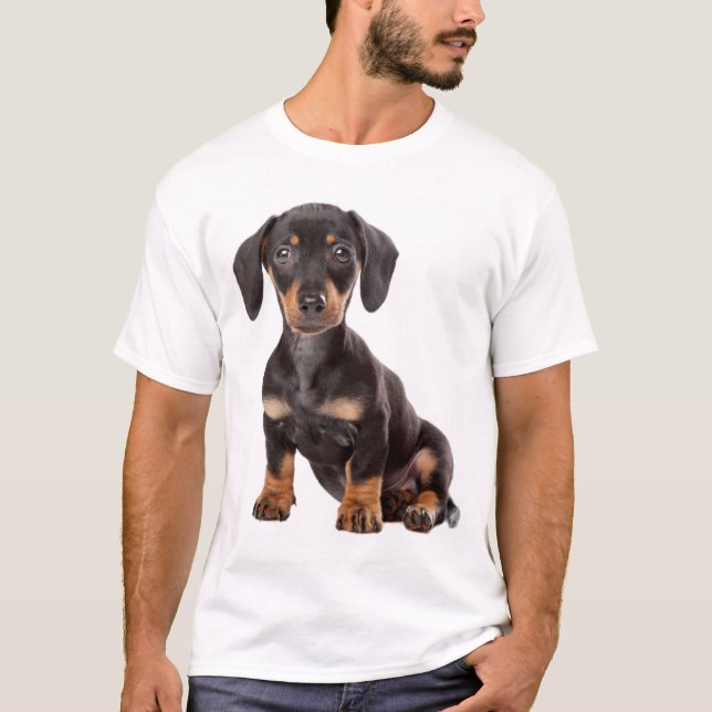 Liebe Dackel Welpen-Hundehemd T-Shirt (Vorderseite)