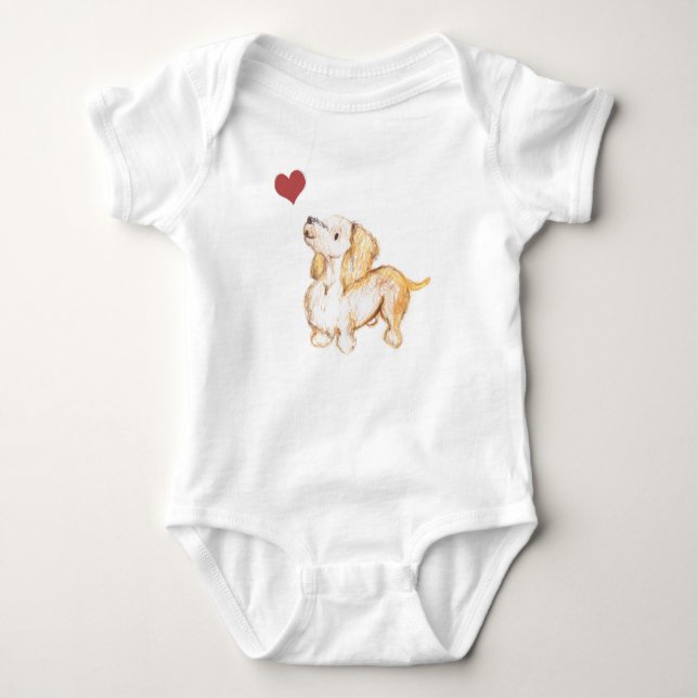 Liebe-Dackeln Winnie des Säuglings I die Dackel Baby Strampler (Vorderseite)