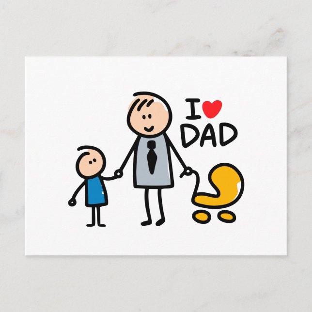 Liebe Daddy Print Feiertagspostkarte (Vorderseite)