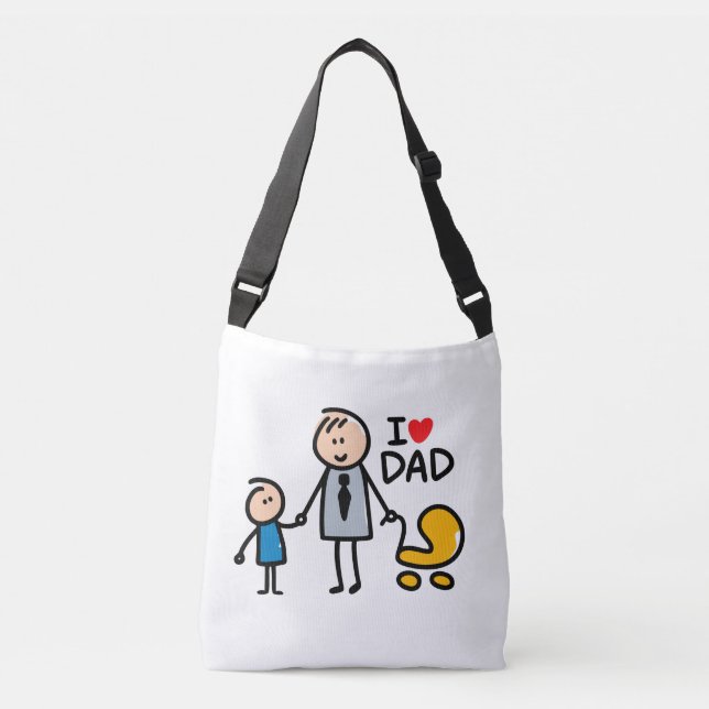 Liebe Daddy Print Tragetaschen Mit Langen Trägern (Vorderseite)