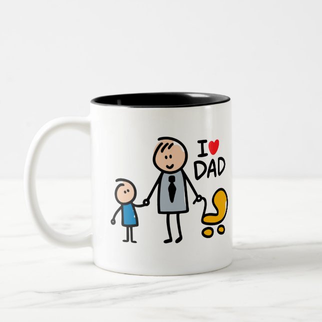 Liebe Daddy Print Zweifarbige Tasse (Links)