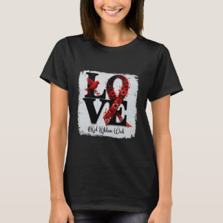 Liebe Daisy-Blume Roter Vogel Rote Schleife Woche T-Shirt