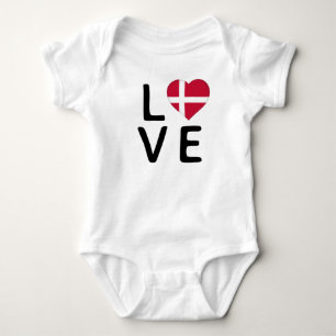 Liebe - Dänemark - Flagge Baby Strampler