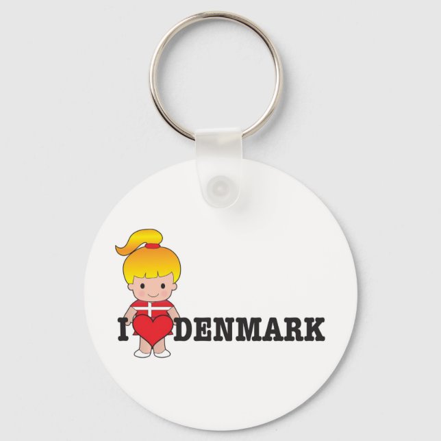 Liebe Dänemark Schlüsselanhänger (Vorderseite)