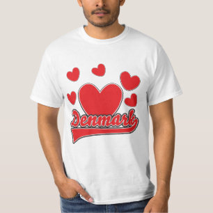 Liebe Dänemark Vintage-Style-Logo T-Shirt