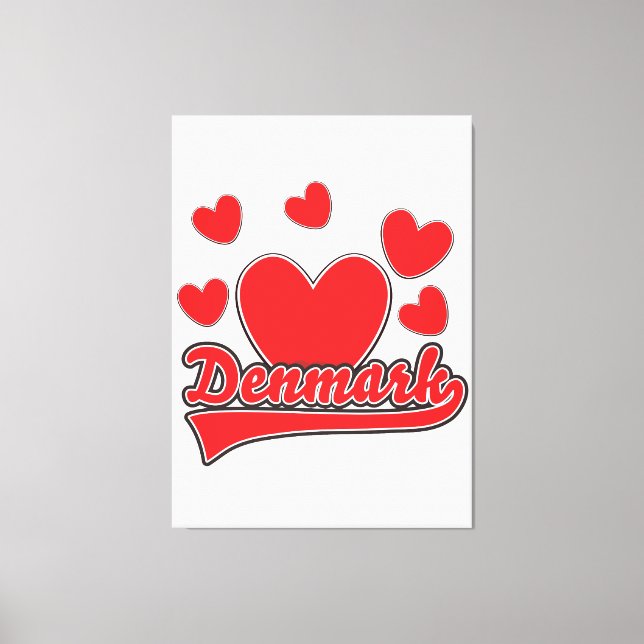 Liebe Dänemark Vintages Logo Leinwanddruck (Vorderseite)