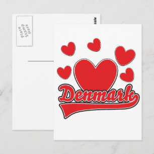 Liebe Dänemark Vintages Logo Postkarte