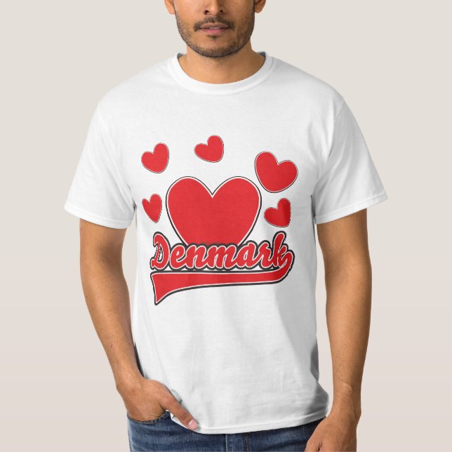 Liebe Dänemark Vintages Logo T-Shirt (Vorderseite)