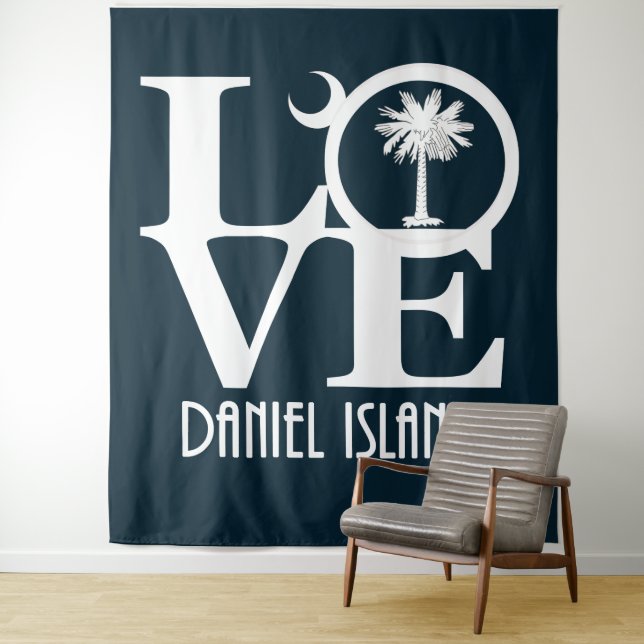 LIEBE Daniel Island South Carolina Wandteppich (Beispiel)