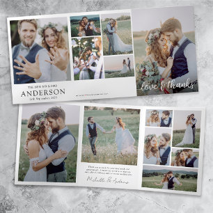 Liebe & Dank 14 FotoCollage Wedding Keepake Dreifach Gefaltete Karte