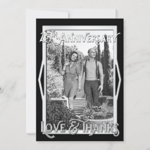 Liebe & Dank 25 Jahre Jubiläum Silver Your Foto Dankeskarte
