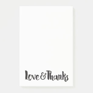 Liebe & Dank Black Modern Thick Schriftart Danke Post-it Klebezettel