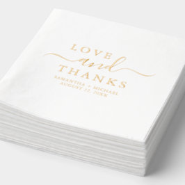 Liebe & Dank Chic Skript Custom Wedding Names Servietten Mit Folie