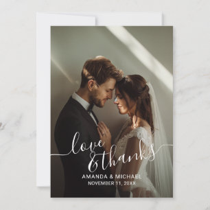 'Liebe & Dank' Custom Foto Wedding Dankeskarte