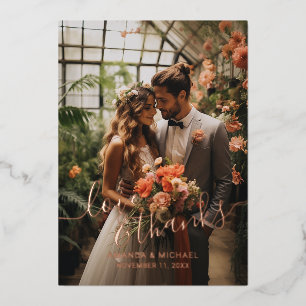 'Liebe & Dank' Custom Foto Wedding Vielen Dank Folieneinladung