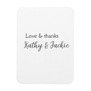 Liebe & Dank Ehepaar Name Hochzeit einfach minimal Magnet