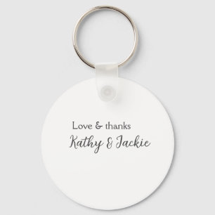 Liebe & Dank Ehepaar Name Hochzeit einfach minimal Schlüsselanhänger