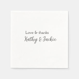 Liebe & Dank Ehepaar Name Hochzeit einfach minimal Serviette