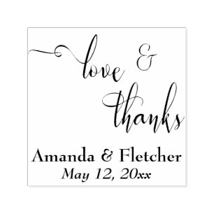 Liebe & Dank Elegante Schrift-Typografie mit Detai Permastempel