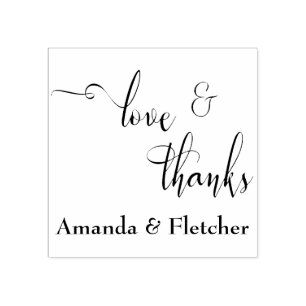 Liebe & Dank Elegante Schrift-Typografie mit Namen Gummistempel