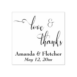 Liebe & Dank eleganter Script Typografie mit Detai Gummistempel