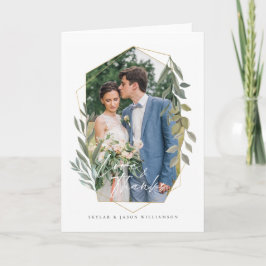 Liebe & Dank Foliage & Gold Terrarium Foto Frame Karte