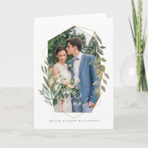 Liebe & Dank Foliage & Gold Terrarium Foto Frame Karte