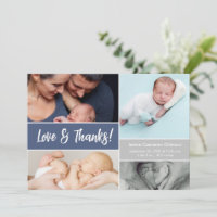 Liebe & Dank Foto Collage Blue Baby Junge Dusche