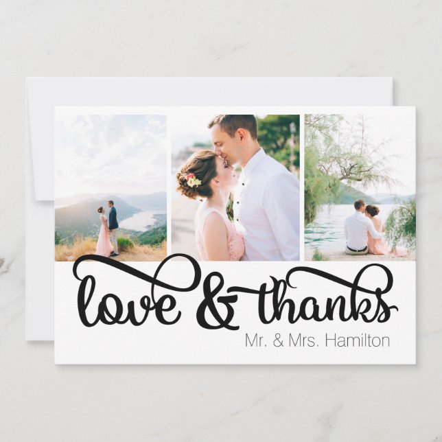 Liebe & Dank Foto Vielen Dank Einladung (Vorderseite)