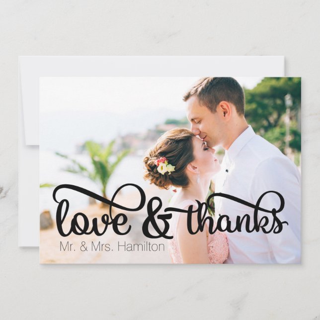 Liebe & Dank Foto Vielen Dank Einladung (Vorderseite)