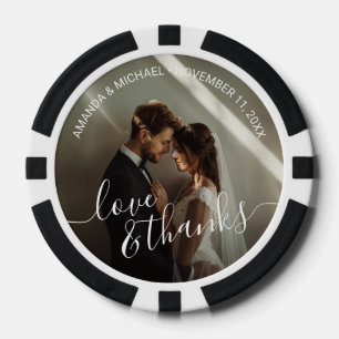 'Liebe & Dank' Gastgeschenk Hochzeit für benutzerd Pokerchips
