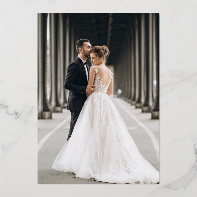 Liebe & Dank Gold Foil Hochzeit Danke Karte (Vorderseite)