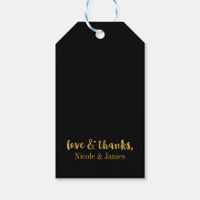Liebe & Dank Gold JEDE FARBE Moderne Gastgeschenk  Geschenkanhänger (Vorderseite)