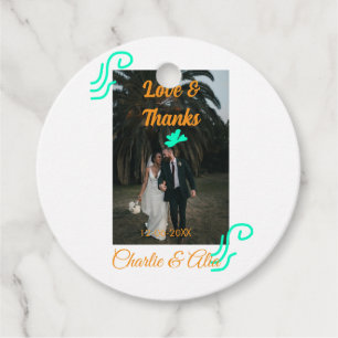Liebe & Dank Hochzeitskärtchen Foto modern hinzufü Geschenkanhänger