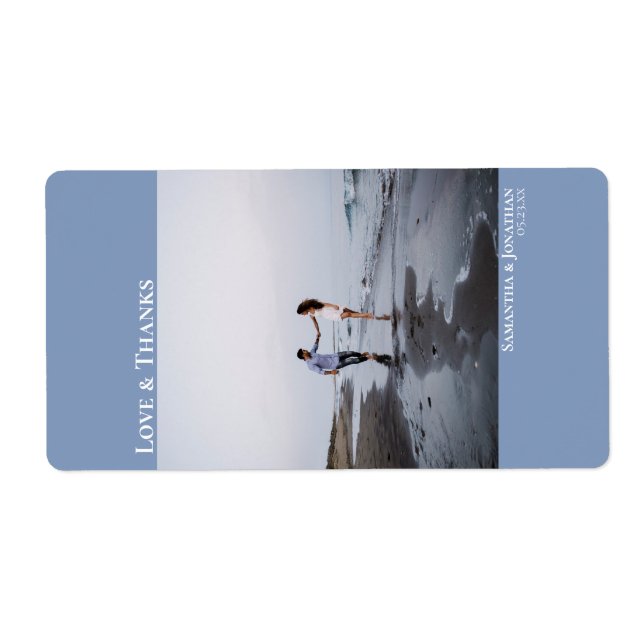 Liebe & Dank Minimalistisch Dusty Blue Wedding (Vorne)