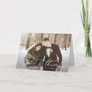 Liebe & Dank moderner, handgeschriebener Hochzeit Dankeskarte
