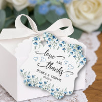 Liebe & Dank Rustic Blue Boho Wildblumen Hochzeit