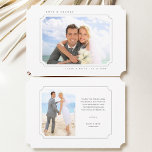 Liebe & Dank Simple Wedding 2 Foto Dankeskarte<br><div class="desc">Diese Dankeschön-Karte zeigt Ihr Foto in Form eines Tickets mit einem zusätzlichen Foto und Text auf der Rückseite. Klicken Sie auf die SCHALTFLÄCHE BLAUE DESIGN TOOL,  um eine erweiterte Anpassung dieses Designs zu erhalten.</div>
