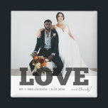Liebe Dank Wedding Foto Gefallen Vielen Dank Magnet<br><div class="desc">Niedliche Liebe und danke Hochzeit danken Ihnen für Magnete,  mit einem Ihrer Lieblings-Hochzeit oder Flitterwochen Fotos. Passen Sie diese Hochzeitsmagnete mit Ihrem Foto,  Namen und Hochzeitsdatum an.</div>