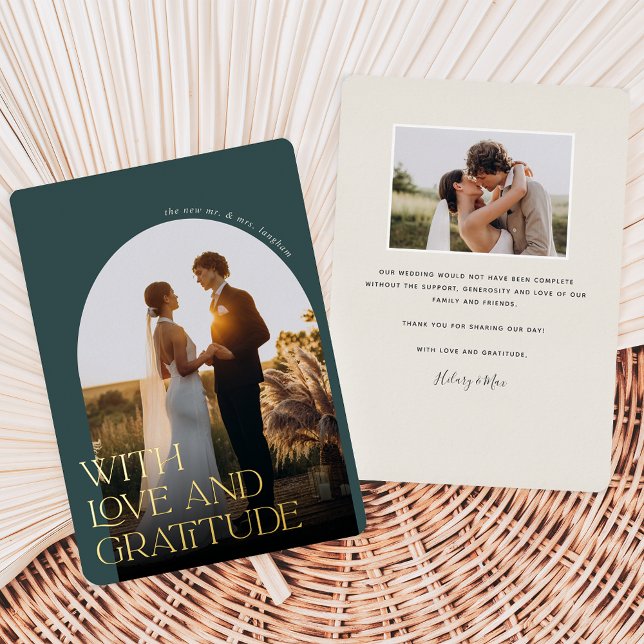 Liebe & Dankbarkeit Gold Foil Hochzeit Danke Karte (Von Creator hochgeladen)