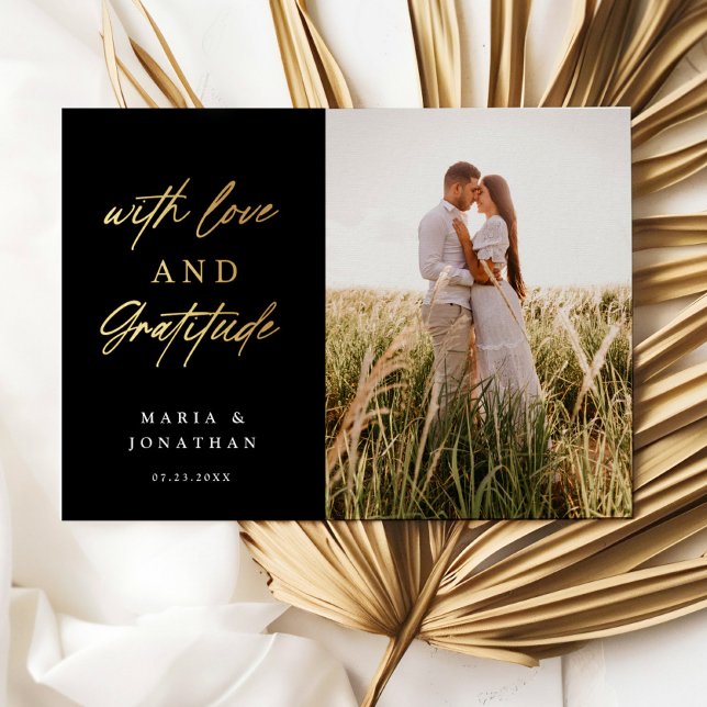 Liebe & Dankbarkeit Hochzeit Foto Vielen Dank Folieneinladung (Von Creator hochgeladen)