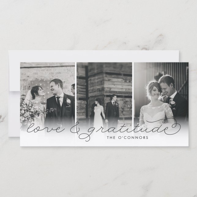 Liebe & Dankbarkeit Hochzeit Vielen Dank für Ihre  Dankeskarte (Vorderseite)