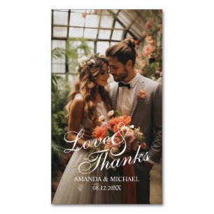 'Liebe & Dankbarkeit' Individuelles Hochzeitsgesch Magnetische Visitenkarte