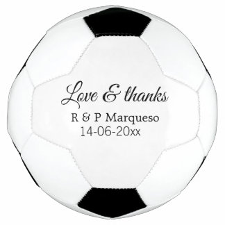 Liebe & danke fügen Ehegatten Namen Hochzeit hinzu Fußball