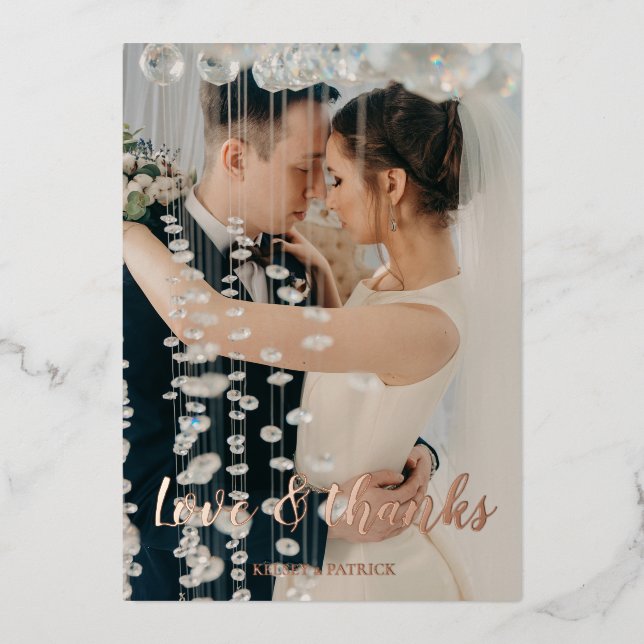Liebe & danke Hochzeit Dankeschön Karte (Vorderseite)