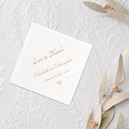 Liebe & Danke Hochzeitdatum Monogram Party Cocktai Servietten Mit Folie
